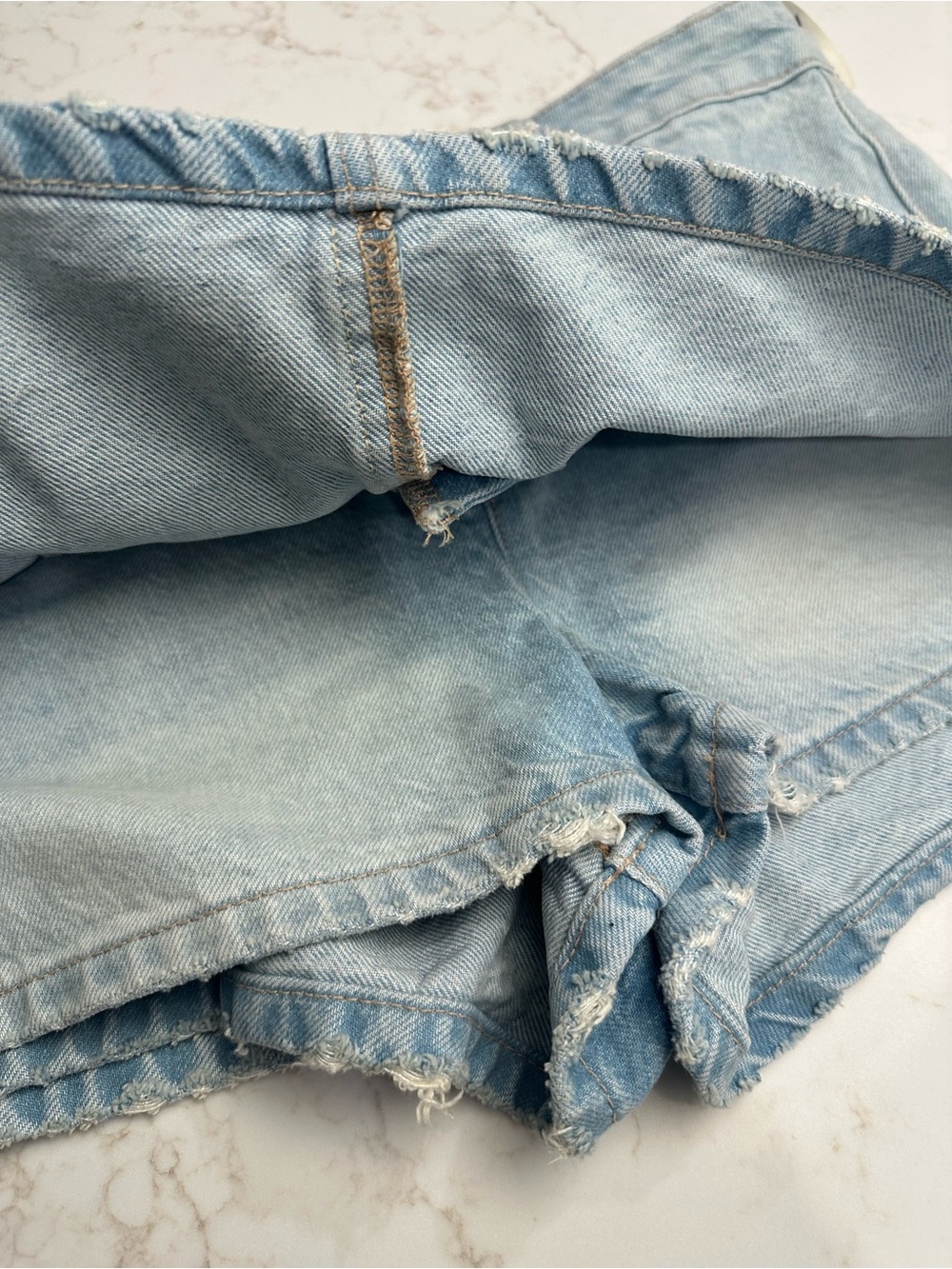 Free People Gala-Vanting Low Rise Mini Skort Light Wash Denim Size 29 - Picture 9 of 16